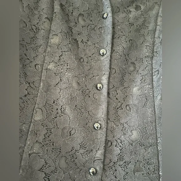 Talbots Black Lace Overlay Black Blazer Suit Jacket Women’s Size 14 - Picture 3 of 16